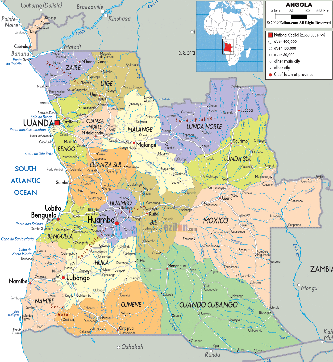 angola political map